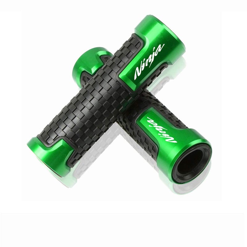 LANQIAN 7/8"" 22mm CNC Alu Motorcycle Handlebar Grips for Ninja 400 650 1000SX ZX6R ZX9R ZX10R ZX12R ZX14R ER6F ER6N Green - Image 1